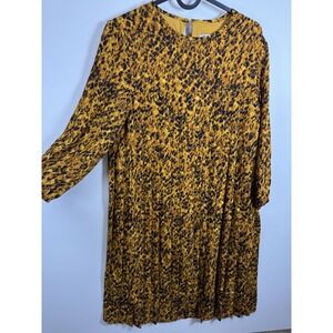 Nanette Lepore Women's Leopard Print Dress Yellow Black Size 8 NWT